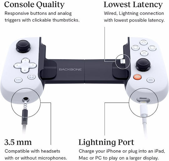 Backbone One Playstation Ενσύρματο Gamepad για iOS Λευκό - Image 4