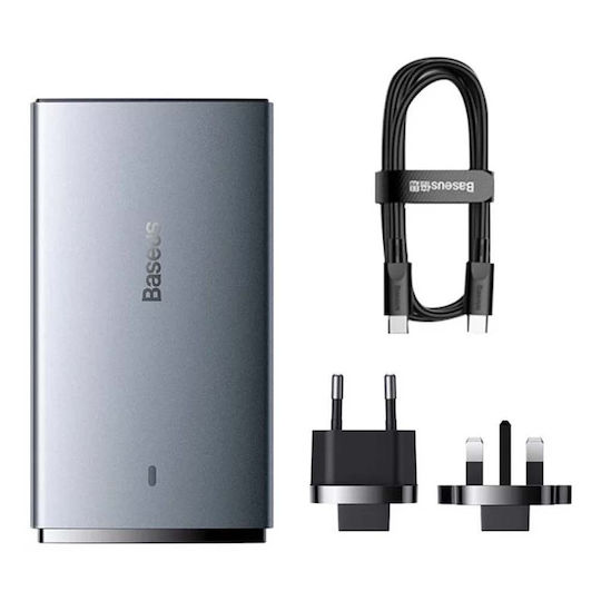 Baseus Φορτιστής GaN με Θύρα USB-A και Θύρα USB-C και Καλώδιο USB-C 65W Γκρι (Gan5) - Image 2
