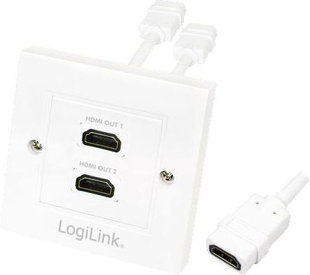 LogiLink Πρίζα HDMI με Πλαίσιο σε Λευκό χρώμα AH0015 - Image 2