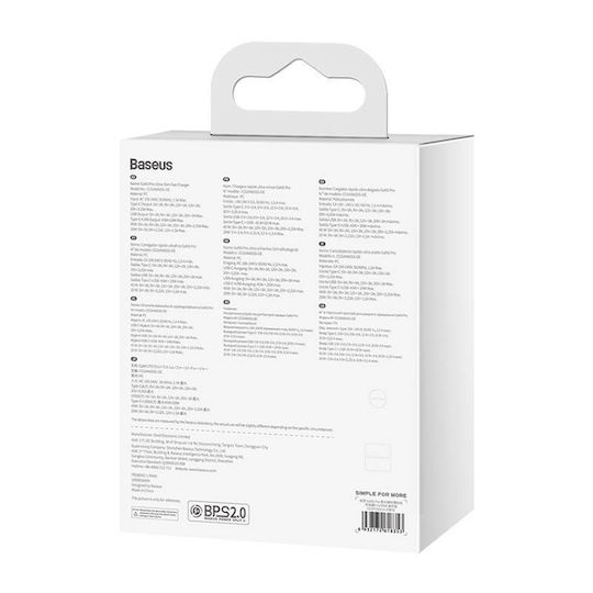 Baseus Φορτιστής GaN με Θύρα USB-A και Θύρα USB-C και Καλώδιο USB-C 65W Γκρι (Gan5) - Image 3