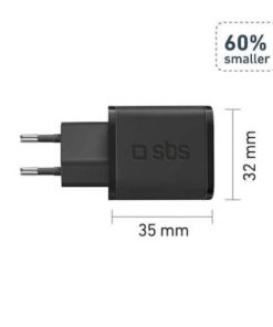 Alternative view of SBS Φορτιστής Χωρίς Καλώδιο GaN με Θύρα USB-C 20W Power Delivery Μαύρος (TRGAN1C20K)
