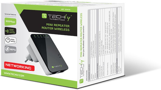 Techly I-WL-REPEATER2 WiFi Extender Single Band (2.4GHz) 300Mbps με 2 Θύρες Ethernet - Image 5