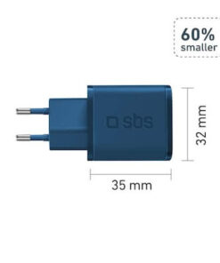 Alternative view of SBS Φορτιστής Χωρίς Καλώδιο GaN με Θύρα USB-C 20W Power Delivery Μπλε (TRGAN1C20B)