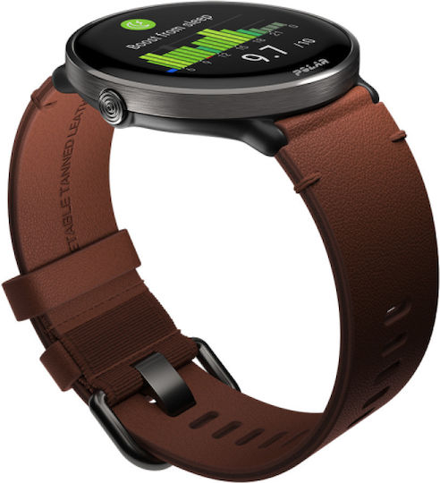 Polar Ignite 3 43mm Αδιάβροχο Smartwatch με Παλμογράφο (Titanium with Brown Strap) - Image 4