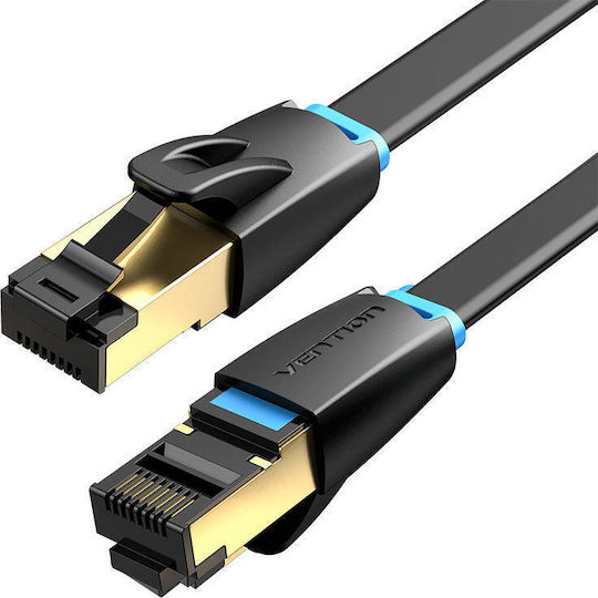 Vention Flat U/FTP (STP) Cat.8 Καλώδιο Δικτύου Ethernet 1.5m Μαύρο 1τμχ KCBG