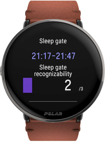 Polar Ignite 3 43mm Αδιάβροχο Smartwatch με Παλμογράφο (Titanium with Brown Strap) - Image 2