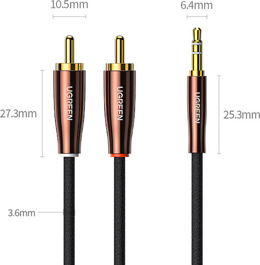 Ugreen Καλώδιο 3.5mm male - RCA male Μαύρο 2m (80847) - Image 2