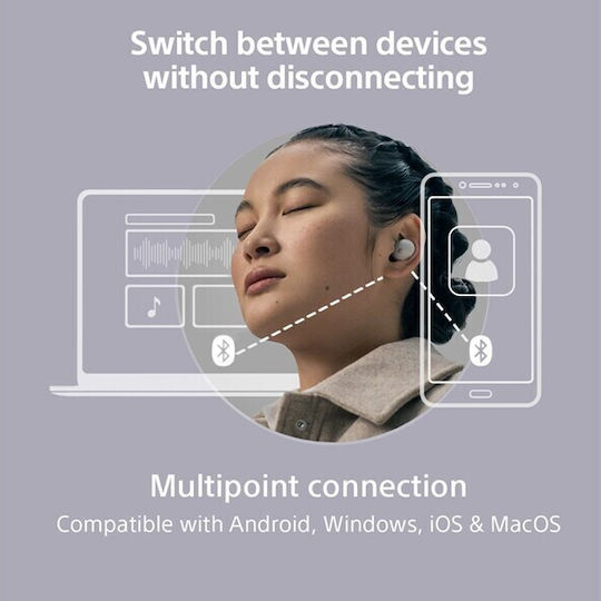 Sony WF-1000XM5 In-ear Bluetooth Handsfree Ακουστικά με Θήκη Φόρτισης Ασημί - Image 7