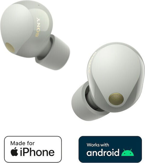 Sony WF-1000XM5 In-ear Bluetooth Handsfree Ακουστικά με Θήκη Φόρτισης Ασημί - Image 10