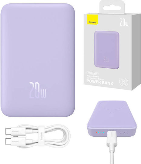 Baseus Mini Power Bank 10000mAh 20W με Θύρα USB-C Power Delivery Μωβ - Image 3