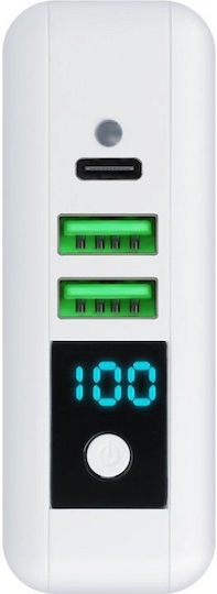 Forcell Multifunction 4in1 Wireless Power Bank 8000mAh 15W με 2 Θύρες USB-A και Θύρα USB-C Λευκό - Image 4