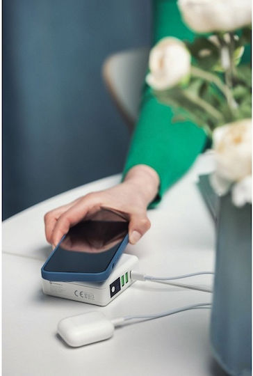 Forcell Multifunction 4in1 Wireless Power Bank 8000mAh 15W με 2 Θύρες USB-A και Θύρα USB-C Λευκό - Image 8