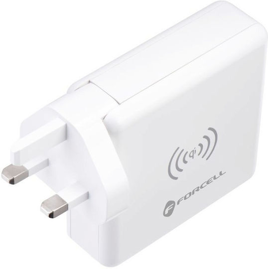 Forcell Multifunction 4in1 Wireless Power Bank 8000mAh 15W με 2 Θύρες USB-A και Θύρα USB-C Λευκό - Image 10