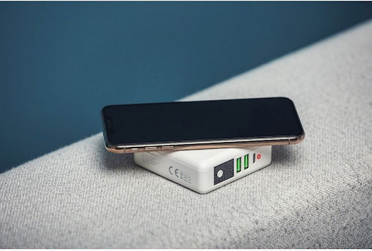 Forcell Multifunction 4in1 Wireless Power Bank 8000mAh 15W με 2 Θύρες USB-A και Θύρα USB-C Λευκό - Image 9