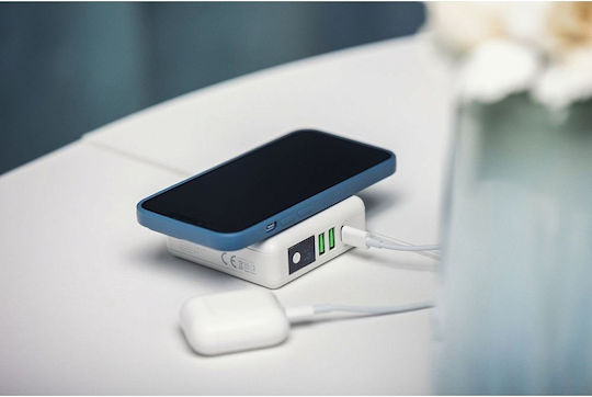 Forcell Multifunction 4in1 Wireless Power Bank 8000mAh 15W με 2 Θύρες USB-A και Θύρα USB-C Λευκό - Image 7
