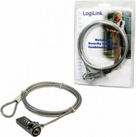 LogiLink Universal Κλειδαριά για Laptop με Συνδυασμό 1.5m Ασημί - Image 2