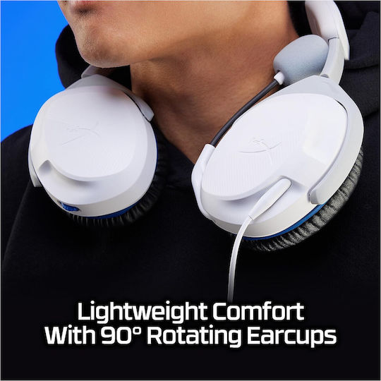 HyperX CloudX Stinger II for Playstation Over Ear Gaming Headset με σύνδεση 3.5mm Λευκό - Image 2