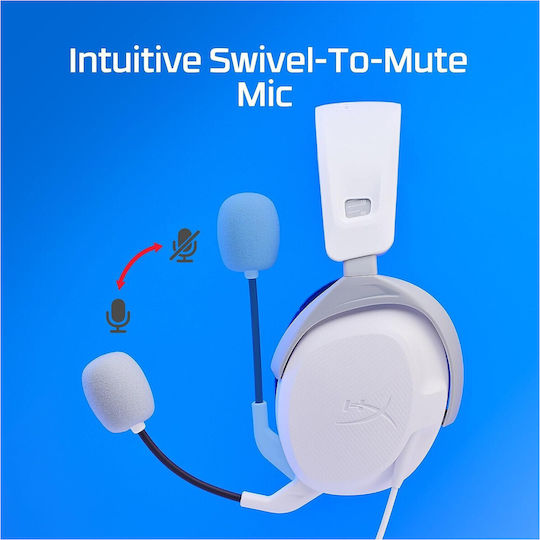 HyperX CloudX Stinger II for Playstation Over Ear Gaming Headset με σύνδεση 3.5mm Λευκό - Image 3