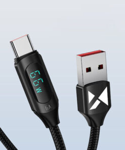 Alternative view of Wozinsky Braided USB 2.0 Cable USB-C male - USB-A 66W Μαύρο 2m (WUACC2)
