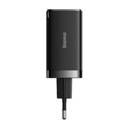 Baseus Φορτιστής GaN με Θύρα USB-A και 2 Θύρες USB-C και Καλώδιο USB-C - USB-C 65W Quick Charge 3.0 Μαύρος (Gan5) - Image 4