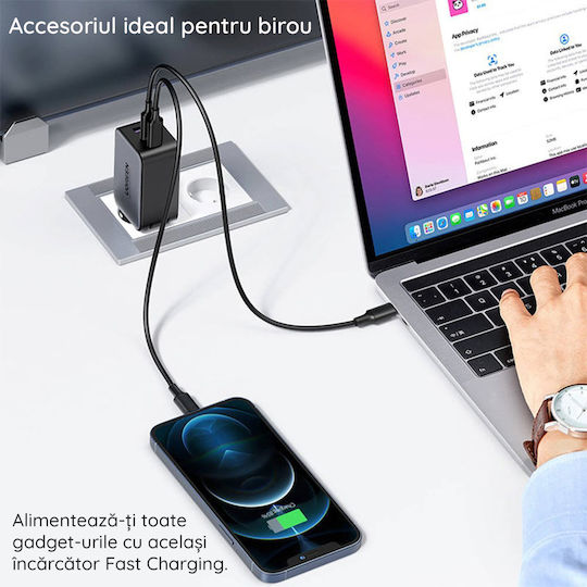 Ugreen Φορτιστής Χωρίς Καλώδιο GaN με Θύρα USB-A και 2 Θύρες USB-C 65W Λευκός (Nexode ) - Image 4