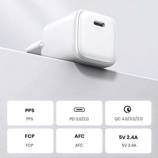 Ugreen Φορτιστής Χωρίς Καλώδιο GaN με Θύρα USB-C 30W Power Delivery Λευκός (Nexode Mini) - Image 8