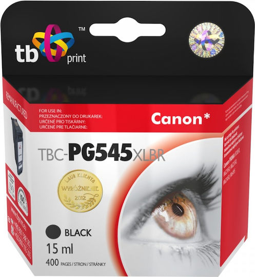 TB Print Συμβατό Μελάνι Εκτυπωτή InkJet Canon 400 Σελίδων 15ml Μαύρο TBC-PG545XLB