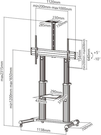 Techly ICA-TR24 Δαπέδου έως 100" και 100kg - Image 4
