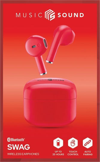 Cellular Line Swag Earbud Bluetooth Handsfree Ακουστικά με Θήκη Φόρτισης Κόκκινα - Image 2