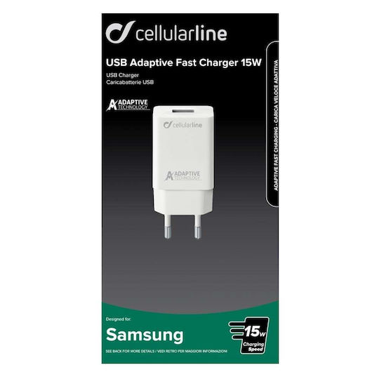 Cellular Line Φορτιστής Χωρίς Καλώδιο με Θύρα USB-C 15W Λευκός (ACHSMUSBC15WW) - Image 4