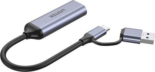 Unitek V1167A Μετατροπέας USB-A / USB-C male σε HDMI female Γκρι 1τμχ - Image 3