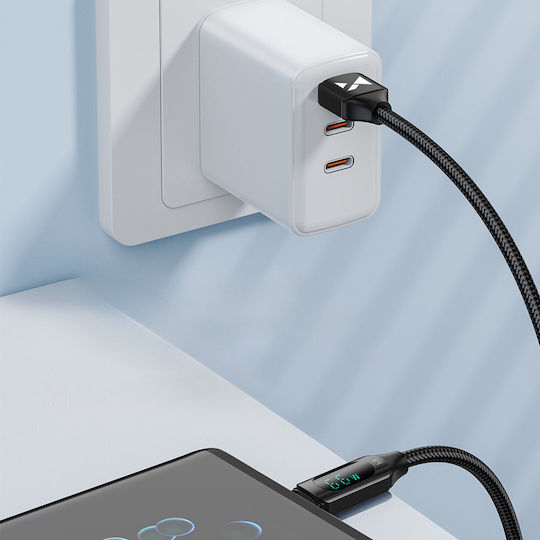 Wozinsky Braided USB 2.0 Cable USB-C male - USB-A 66W Μαύρο 2m (WUACC2) - Image 4