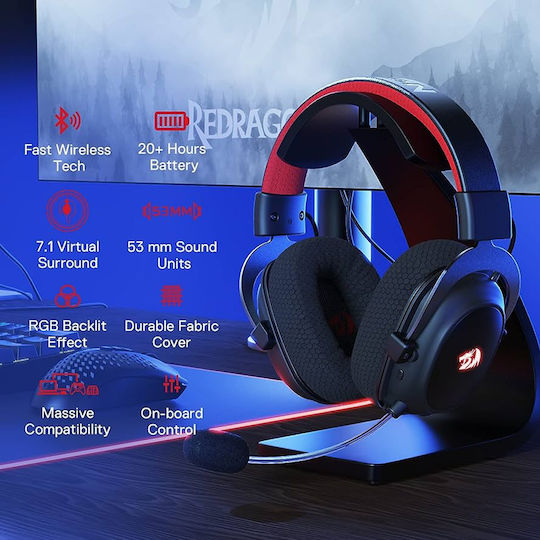 Redragon H510 RGB-PRO Ασύρματο Over Ear Gaming Headset με σύνδεση USB - Image 2