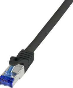 LogiLink S/FTP Cat.6a Καλώδιο Δικτύου Ethernet 0.5m Μαύρο 1τμχ C6A023S