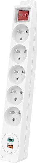 HAMA Πολύπριζο 5 Θέσεων με 1 USB-A, 1 USB-C και Καλώδιο 1.4m 44133758