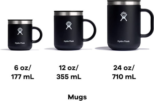 Hydro Flask Coffee Mug Κούπα Θερμός Ανοξείδωτο BPA Free 355ml Black M12CP001 - Image 2