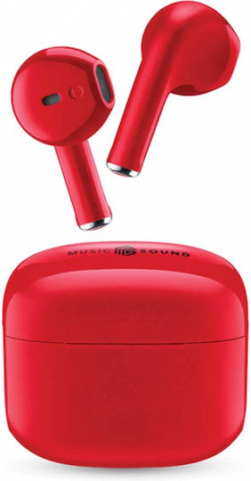 Cellular Line Swag Earbud Bluetooth Handsfree Ακουστικά με Θήκη Φόρτισης Κόκκινα
