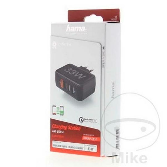 HAMA Φορτιστής Χωρίς Καλώδιο με 4 Θύρες USB-A 33W Quick Charge 3.0 / Power Delivery Μαύρος (00201629) - Image 2
