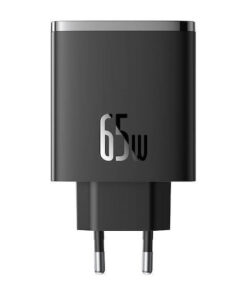 Alternative view of Baseus Φορτιστής Χωρίς Καλώδιο GaN με Θύρα USB-A και 2 Θύρες USB-C 65W Power Delivery / Quick Charge 3.0 Μαύρος (Cube Pro)