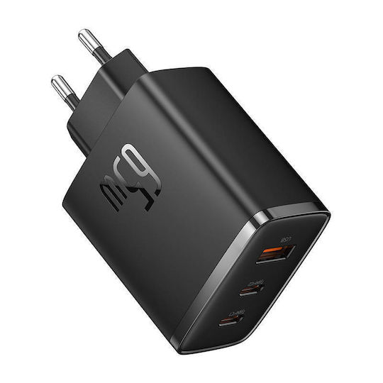 Baseus Φορτιστής Χωρίς Καλώδιο GaN με Θύρα USB-A και 2 Θύρες USB-C 65W Power Delivery / Quick Charge 3.0 Μαύρος (Cube Pro) - Image 3