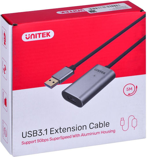 Unitek USB 2.0 Cable USB-A male - USB-A female 5m (Y-3004) - Image 4