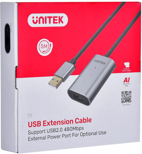 Unitek USB 2.0 Cable USB-A male - USB-A female 5m (Y-271) - Image 9