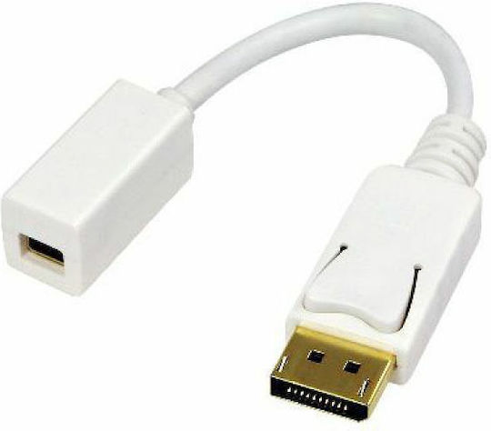 LogiLink Μετατροπέας DisplayPort male σε mini DisplayPort female Λευκό 1τμχ CV0040