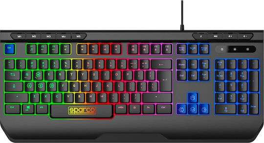 Sparco Σετ Gaming Πληκτρολόγιο με RGB φωτισμό & Ποντίκι (Αγγλικό US) Γκρι - Image 2