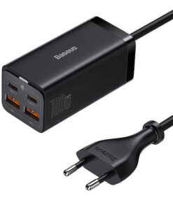 Baseus Φορτιστής Χωρίς Καλώδιο GaN με 2 Θύρες USB-A και 2 Θύρες USB-C 100W Quick Charge 4.0 Μαύρος (Gan3 Pro)