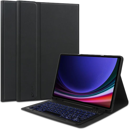 Tech-Protect SC PEN Flip Cover με Πληκτρολόγιο στα Αγγλικά US Μαύρη (Galaxy Tab S9 FE / Galaxy Tab S9 / Galaxy Tab S10 FE / Galaxy Tab S10 Lite)