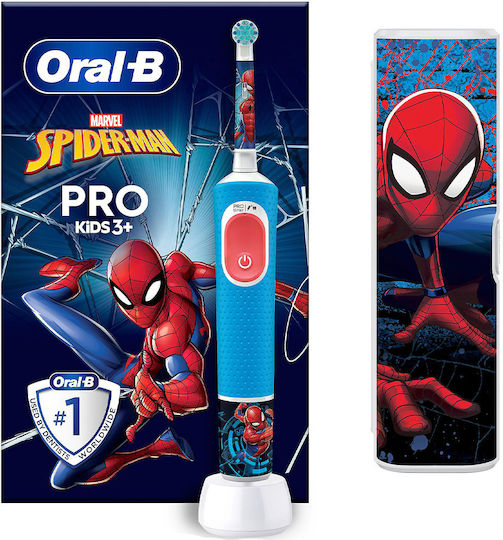 Oral-B Vitality Pro Παιδική Ηλεκτρική Οδοντόβουρτσα με Χρονόμετρο για 3+ Χρονών Spiderman με Θήκη Ταξιδίου