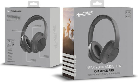 Audictus Champion Pro Ασύρματα / Ενσύρματα On Ear Ακουστικά με 50 ώρες Λειτουργίας Μαύρα - Image 3