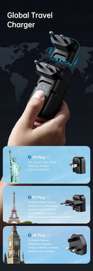 Mcdodo Φορτιστής GaN με Θύρα USB-A και 2 Θύρες USB-C και Καλώδιο USB-C 65W Power Delivery Μαύρος (CH-8442) - Image 12