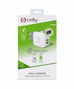 Alternative view of Celly Φορτιστής Χωρίς Καλώδιο με 2 Θύρες USB-A Λευκός (TC2USBTURBO)